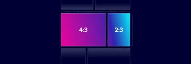 A grid showing two squares, one with a 4:3 aspect ratio and one with a 2:3 aspect ratio.