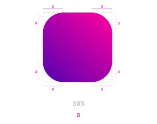 a square with corners that are 30% rounded.