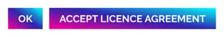 Buttons saying 'Ok' and 'Accept license agreement', with the gradient as a background.