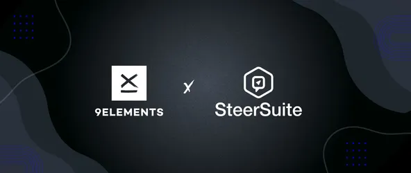 Gegenüberstellung der beiden Logos (9elements und SteerSuite)