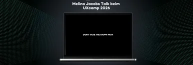 Screenshot von Melina Jacobs Talk beim UXcamp 2026.