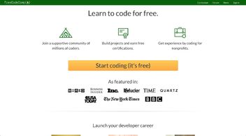 Screenshot of the platform "freecodecamp"